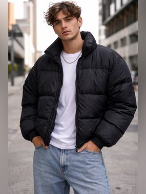 Eddie Bauer Black Quilted Puffer Jacket